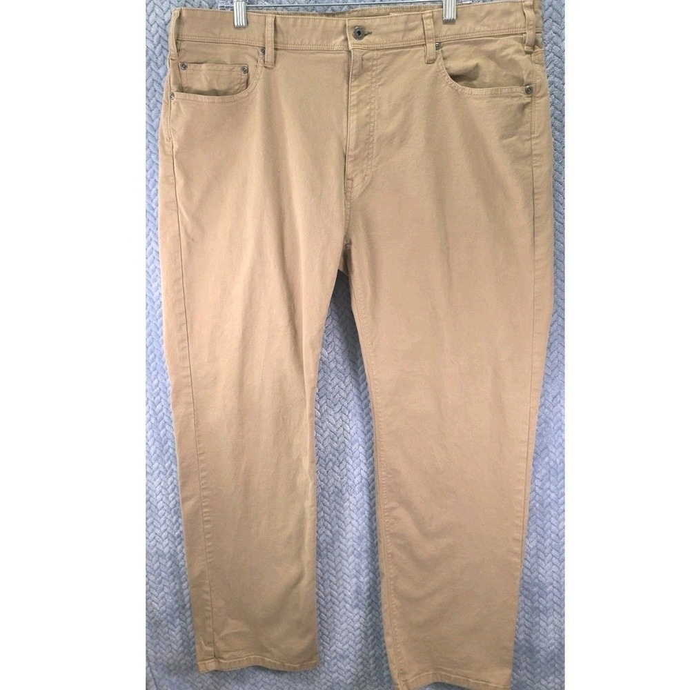 Orvis Jeans Pants Men's 40x30 Tan/Brown 5 Pocket Straight Flex Hiking Outdoor